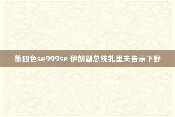 第四色se999se 伊朗副总统扎里夫告示下野