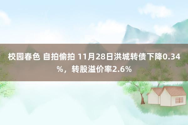 校园春色 自拍偷拍 11月28日洪城转债下降0.34%，转股溢价率2.6%