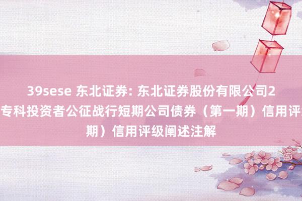39sese 东北证券: 东北证券股份有限公司2025年面向专科投资者公征战行短期公司债券(第一期)信用评级阐述注解