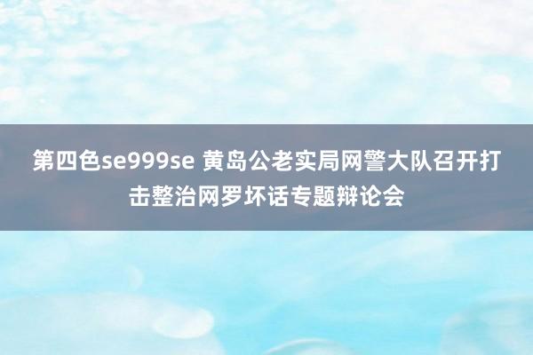 第四色se999se 黄岛公老实局网警大队召开打击整治网罗坏话专题辩论会