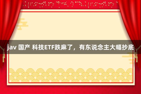 jav 国产 科技ETF跌麻了，有东说念主大幅抄底