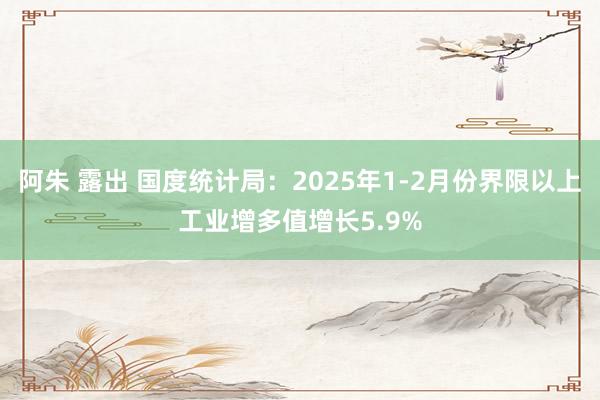 阿朱 露出 国度统计局：2025年1-2月份界限以上工业增多值增长5.9%