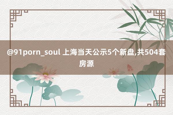 @91porn_soul 上海当天公示5个新盘，共504套房源