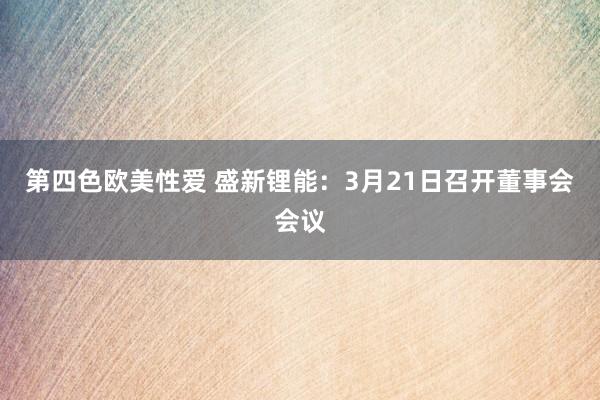 第四色欧美性爱 盛新锂能：3月21日召开董事会会议