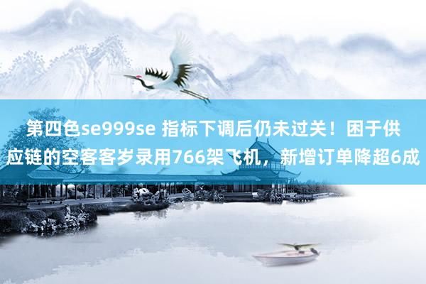 第四色se999se 指标下调后仍未过关！困于供应链的空客客岁录用766架飞机，新增订单降超6成