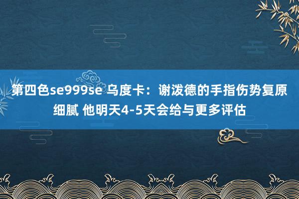 第四色se999se 乌度卡：谢泼德的手指伤势复原细腻 他明天4-5天会给与更多评估