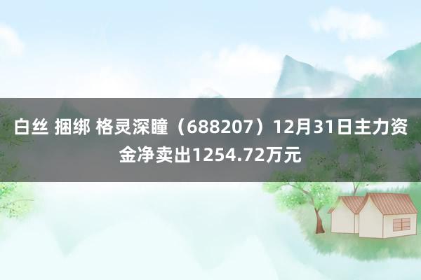 白丝 捆绑 格灵深瞳（688207）12月31日主力资金净卖出1254.72万元