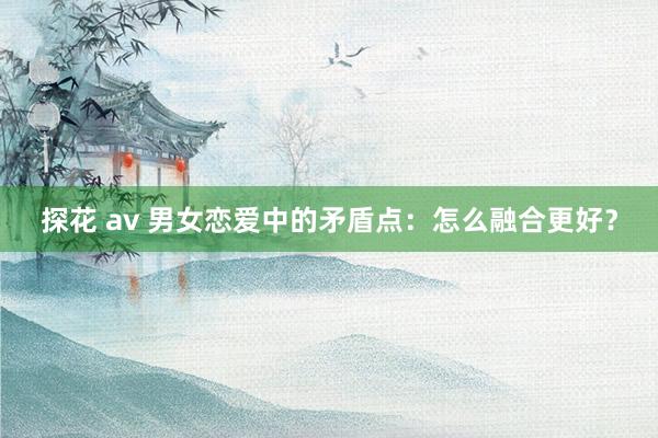 探花 av 男女恋爱中的矛盾点：怎么融合更好？