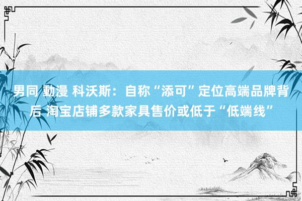 男同 動漫 科沃斯：自称“添可”定位高端品牌背后 淘宝店铺多款家具售价或低于“低端线”