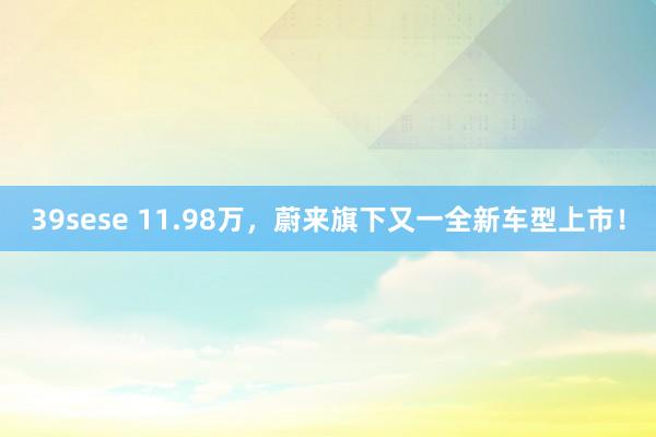 39sese 11.98万，蔚来旗下又一全新车型上市！