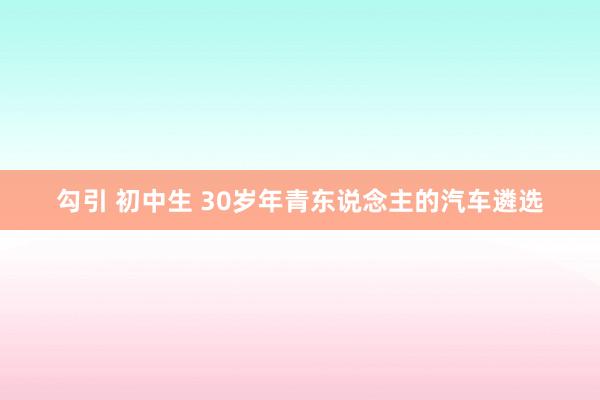 勾引 初中生 30岁年青东说念主的汽车遴选