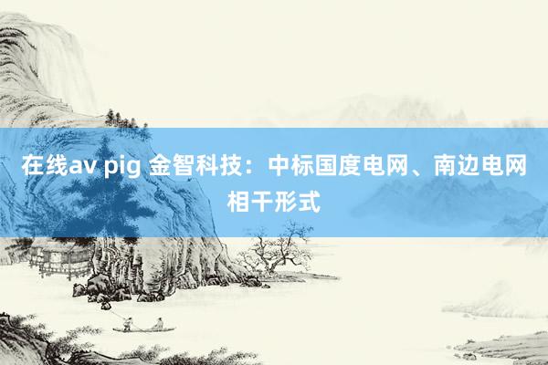 在线av pig 金智科技：中标国度电网、南边电网相干形式